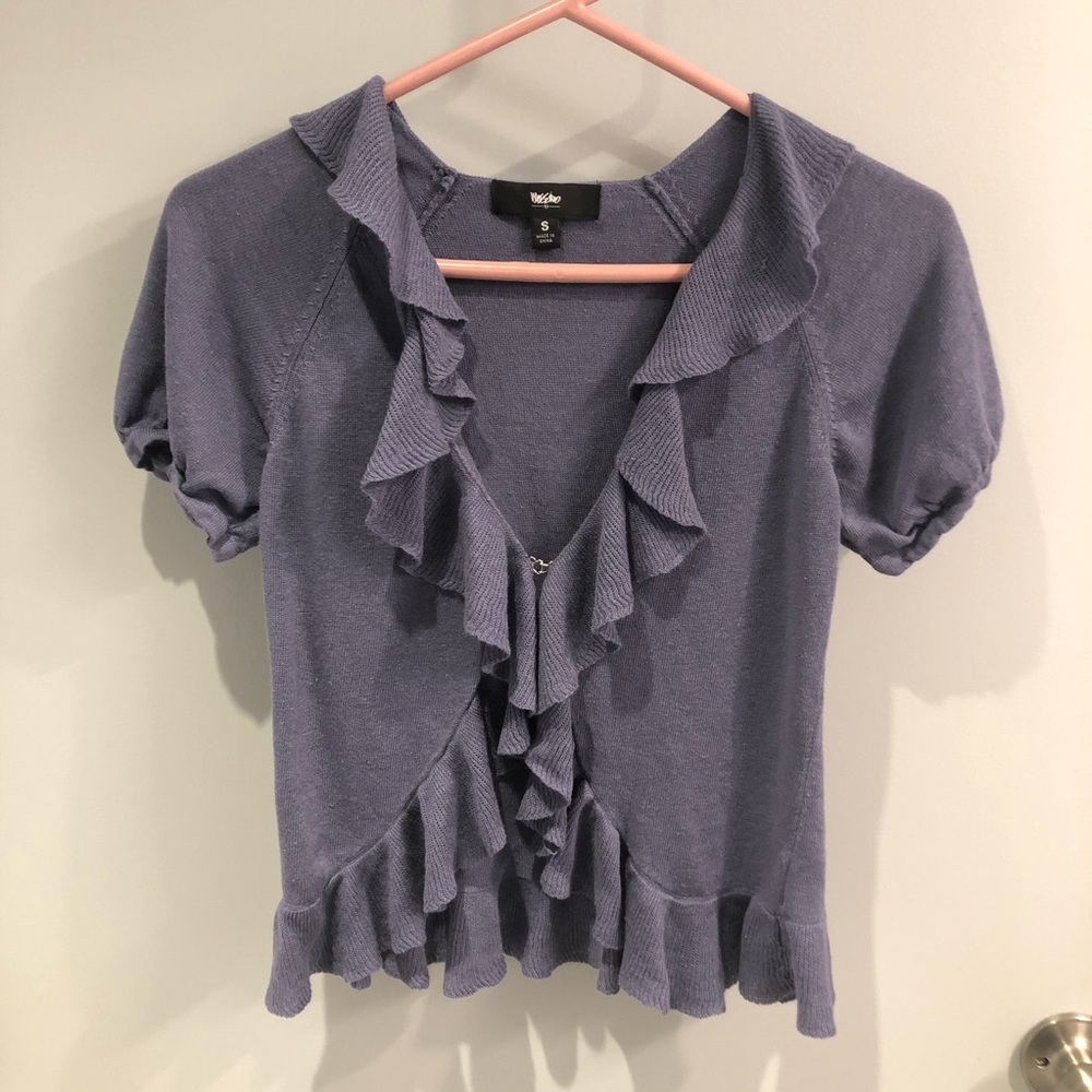 Mossimo Short Sleeve Ruffle Knit Top